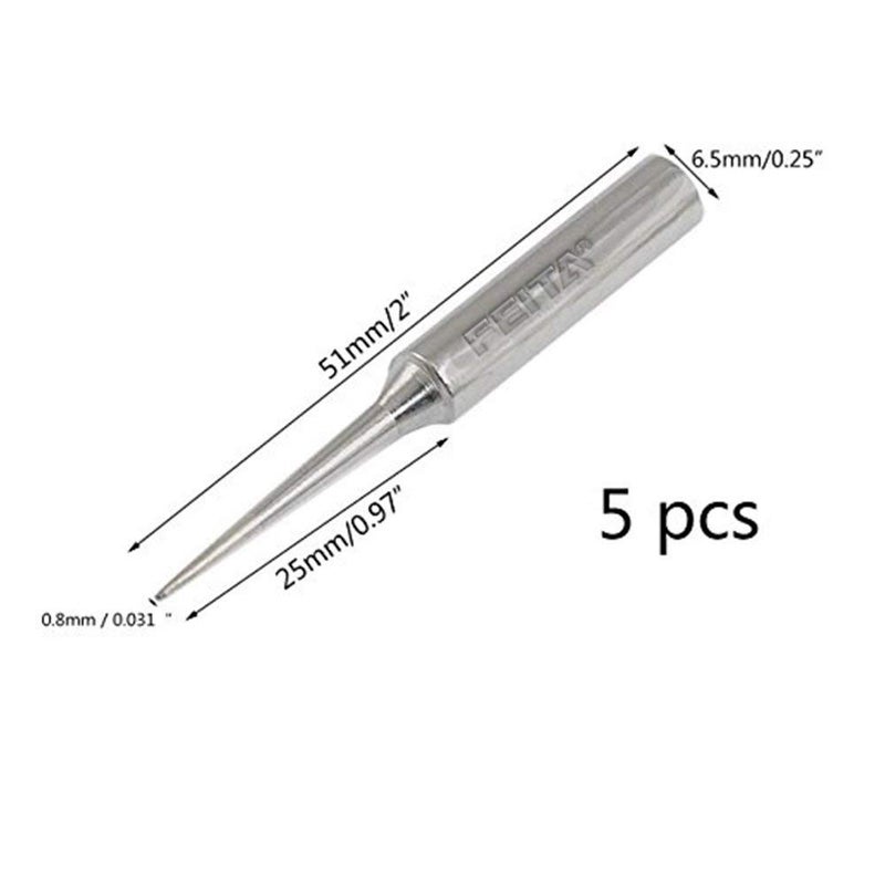 FEITA 900M-T Soldering Tips 0.8mm Point Solder Iron Replacement Tip Accessories Kit for Electronics 936 Soldering Station Tools (LI 5Pcs) - Image 3